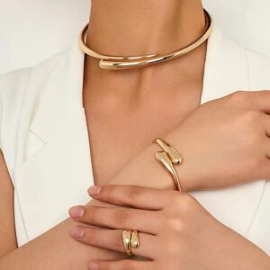 Cuba Black Thick Chain Necklace, Bracelet
