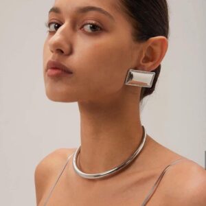 Fashion Jewelry 3pcs/Set Gold Plated, Geometric Necklace Earrings Bracelet Ring Sets