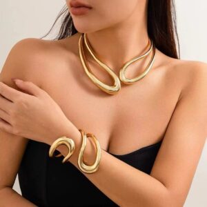 Shiny Vintage Stainless Steel Choker, Waterproof