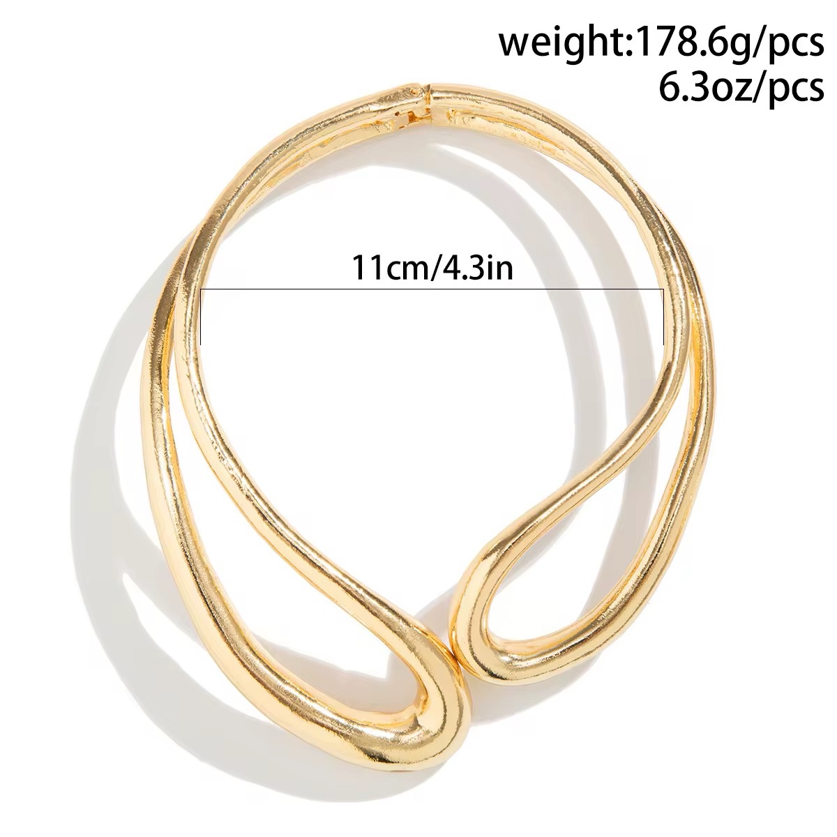 Bold Twist Knot Jewelry Set – 18K Gold Plated Chunky Open Choker Necklace & Bracelet, Vintage Statement Set for Women - Image 5