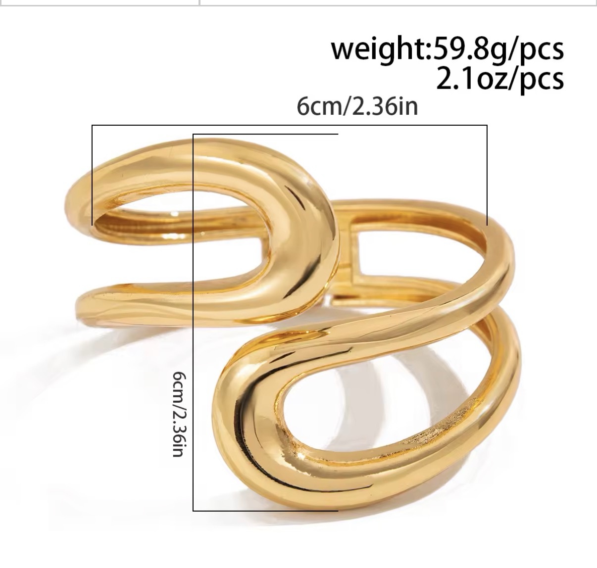 Bold Twist Knot Jewelry Set – 18K Gold Plated Chunky Open Choker Necklace & Bracelet, Vintage Statement Set for Women - Image 4