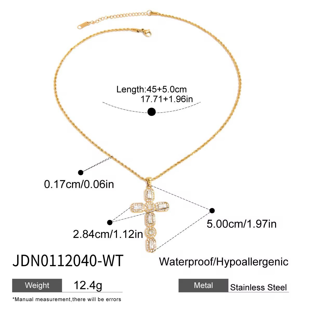 18K PVD Gold Plate Stainless Steel Necklace Waterproof Pearl Crab Pendant Bead String Necklace - Image 3